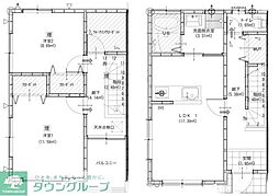 湘南新宿ライン宇須 白岡駅 徒歩19分の賃貸テラスハウス 2LDKの間取り