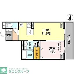湘南新宿ライン宇須 土呂駅 徒歩7分の賃貸アパート 2階1LDKの間取り