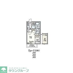 東武野田線 七里駅 徒歩5分の賃貸マンション 3階1SKの間取り