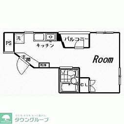 スカイコート大宮2 ワンルームの間取図画像