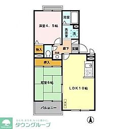 JR京浜東北・根岸線 与野駅 徒歩13分の賃貸アパート 2階2LDKの間取り