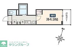 JR埼京線 与野本町駅 徒歩3分の賃貸アパート 3階1Kの間取り
