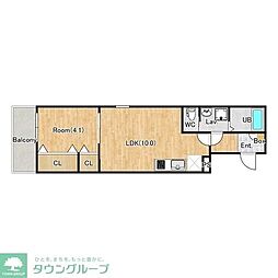 JR高崎線 北上尾駅 徒歩8分の賃貸アパート 1階1DKの間取り