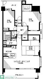 湘南新宿ライン高海 吹上駅 徒歩5分の賃貸マンション 4階3LDKの間取り