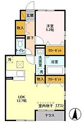 湘南新宿ライン高海 大宮駅 徒歩31分の賃貸アパート 1階1LDKの間取り