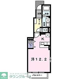 湘南新宿ライン高海 北鴻巣駅 徒歩6分の賃貸アパート 1階1Kの間取り