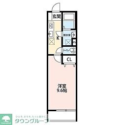 ジュネ北上尾 1Kの間取図画像