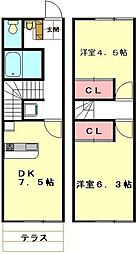 レオパレスラ・フォンテ 2DKの間取図画像