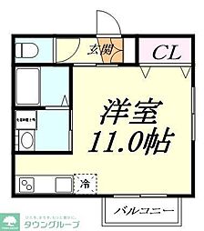 ラ・フォンテーヌ ワンルームの間取図画像