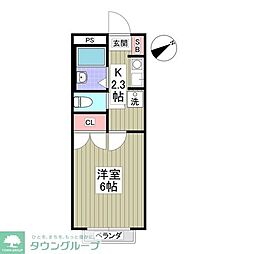 エスポワール小林 1Kの間取図画像