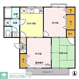 シャトル大戸3 3DKの間取図画像