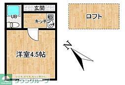 プラザ・ドゥ・フィノ 1Kの間取図画像