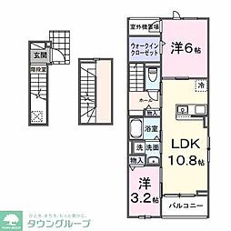 ヒカルサ大宮南中丸ノ-スII 2LDKの間取図画像