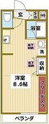 ルネス・シーピーアール ワンルームの間取図画像