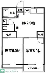 アーバンヒルズ大宮 2DKの間取図画像