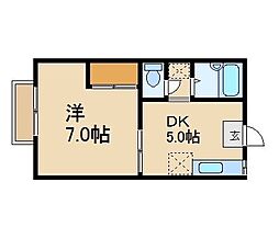 エスパスホマーB 1DKの間取図画像