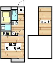 レオパレスシティパル 1Kの間取図画像