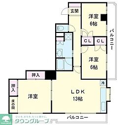 キョーエーマンション末広 3LDKの間取図画像