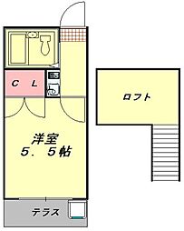 東大宮エステート 1Kの間取図画像