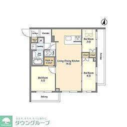 アジールコート練馬中村橋 1階3LDKの間取り