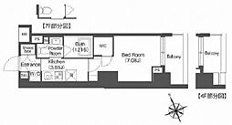 コンフォリア西荻窪 4階1Kの間取り