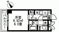 フルールエポワール 1階1Kの間取り
