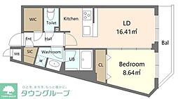 Alivis新江古田 2階1Kの間取り
