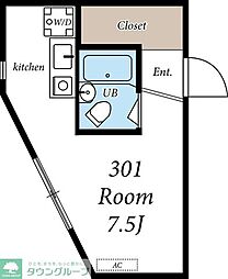 PAO上石神井 3階ワンルームの間取り