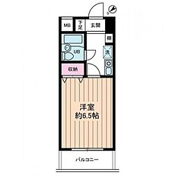 Belle Vue新中野 6階1Kの間取り