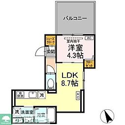 (仮称)中野区鷺宮3丁目PJ 3階1LDKの間取り