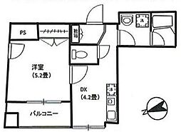 兼高ビル 2階1DKの間取り