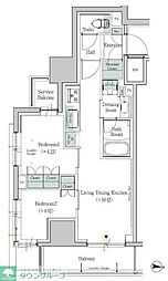 ワンルーフレジデンス中野南台 9階2LDKの間取り