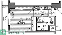 グランド・ガーラ西新宿East 6階1Kの間取り