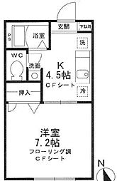 Sta　fiore 1階1Kの間取り
