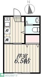 フラット大久保 1階1Kの間取り