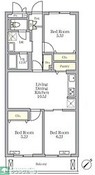 メゾンカルム中落合Ｓｏｕｔｈ 304 3階3LDKの間取り