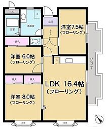 ブエナ　ヴィスタ 3階2SLDKの間取り