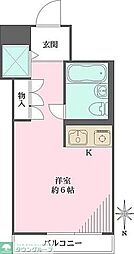 藤和ハイタウン新宿 8階ワンルームの間取り