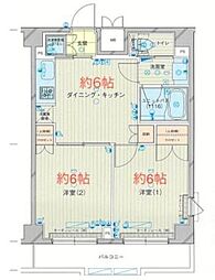 ルーブル鷺宮六番館 6階2DKの間取り