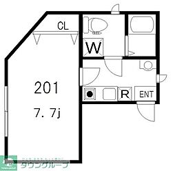 ルミエール 2階1Kの間取り