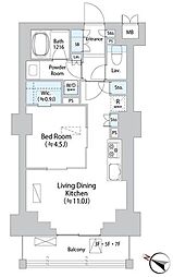 イストワール阿佐ヶ谷 504 5階1LDKの間取り