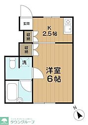 ハイムSARA 1Kの間取図画像
