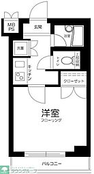 ルーブル中野白鷺 1Kの間取図画像