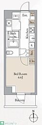 クロスレジデンス高田馬場 1Kの間取図画像