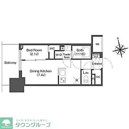 バウスステージ中野 1DKの間取図画像