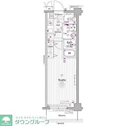 ガーラ・ヒルズ新宿 1Kの間取図画像