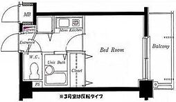 ロイヤルガーデン哲学堂 1Kの間取図画像