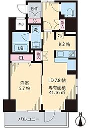 グリーンリーフ西早稲田 1LDKの間取図画像