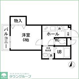 フロレスタ 1Kの間取図画像