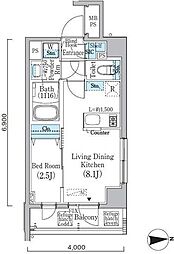 PrimeBliss新宿上落合 1LDKの間取図画像